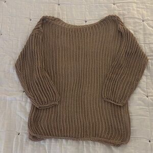Brown Knit Cover Up Sweater